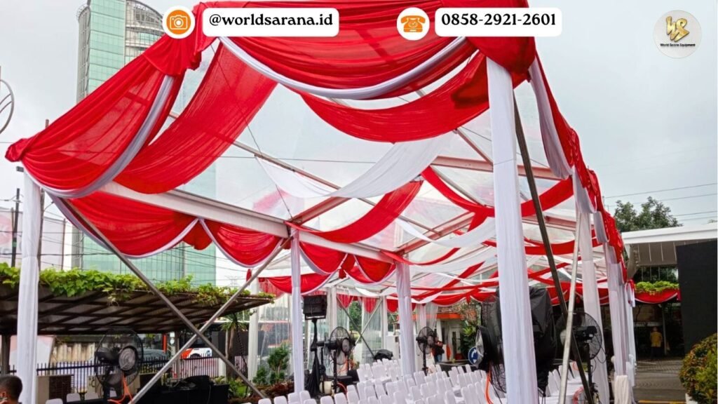 SEWA TENDA DEKOR MERAH PUTIH DI JAKPUS