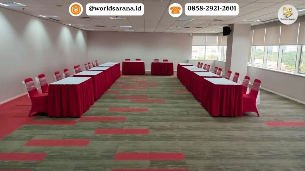 SEWA MEJA KOTAK & KURSI FUTURA MERAH PUTIH JAKARTA