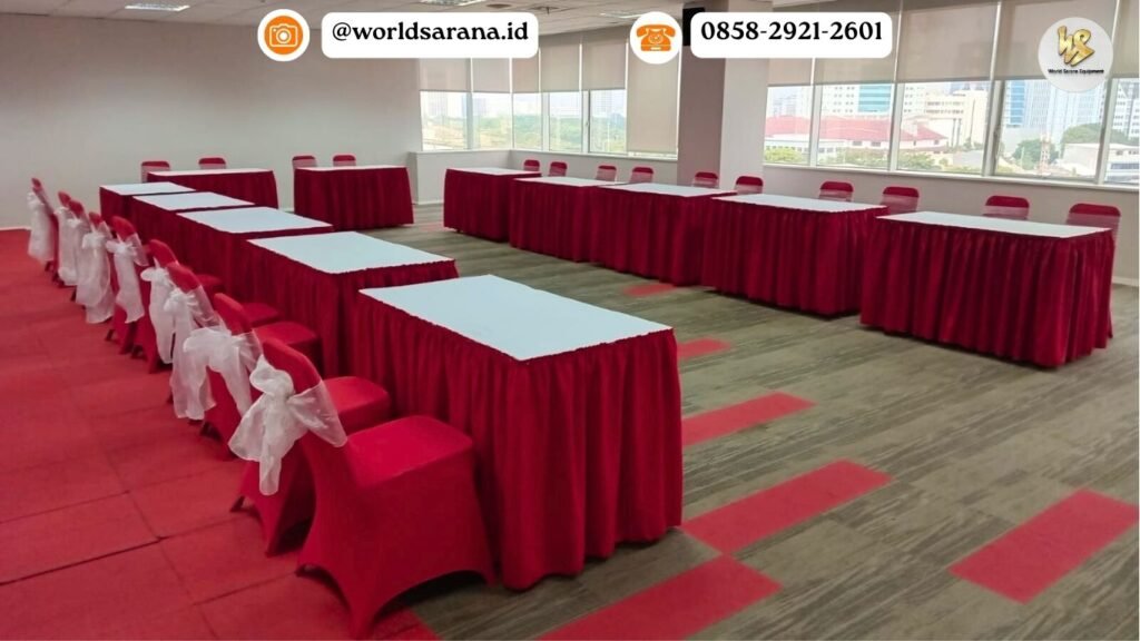 SEWA MEJA KOTAK & KURSI FUTURA MERAH PUTIH JAKARTA