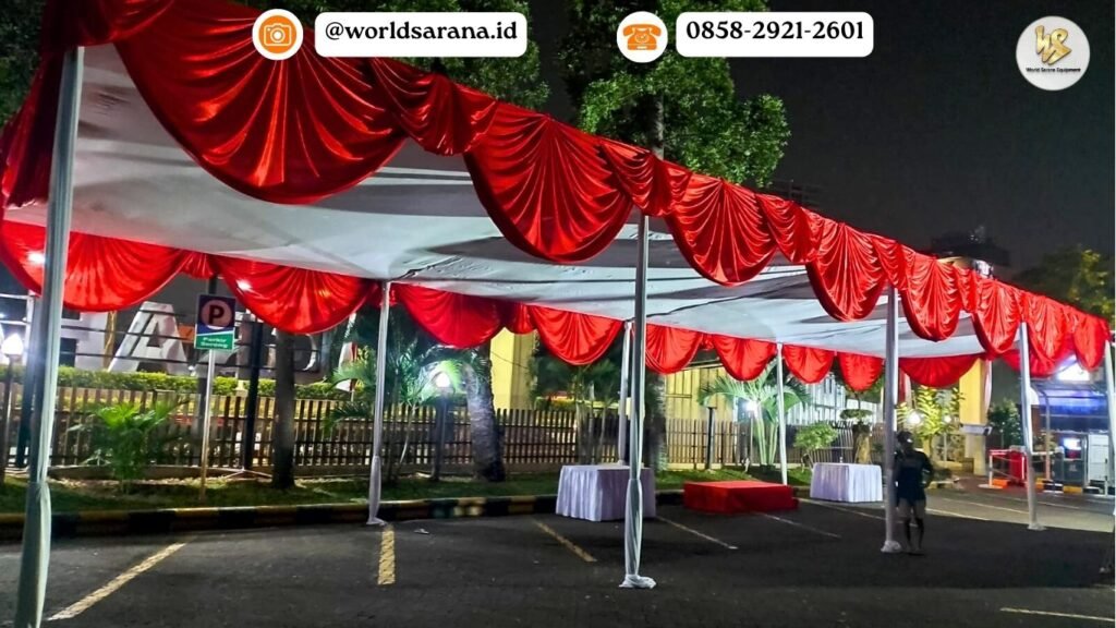 SEWA TENDA DEKOR MERAH PUTIH DI JAKPUS