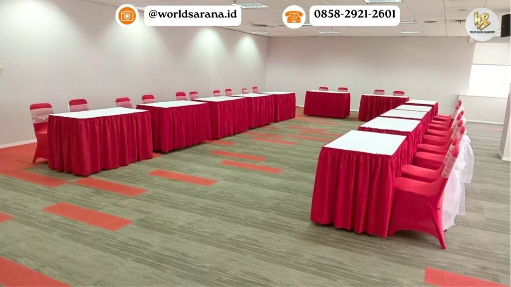 SEWA MEJA KOTAK & KURSI FUTURA MERAH PUTIH JAKARTA