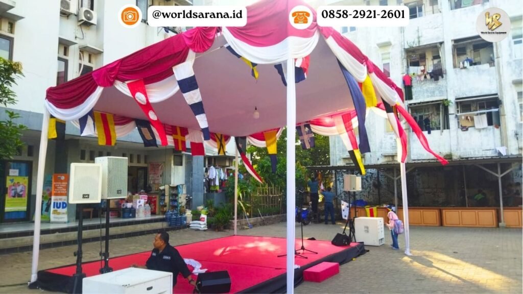 SEWA TENDA DEKOR MERAH PUTIH DI JAKPUS