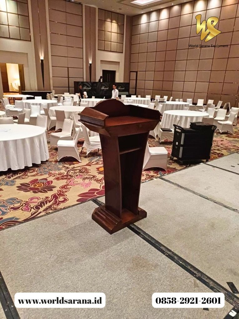 Sewa podium kayu jati bekasi
